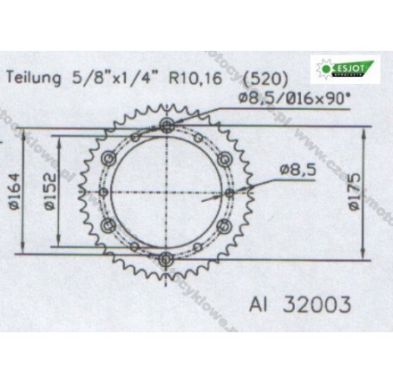 Zębatka tylna ESJOT