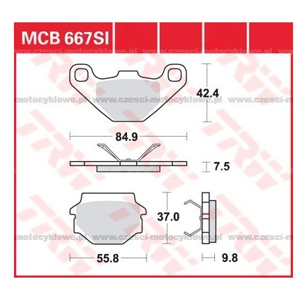 Klocki hamulcowe TRW MCB 667 SI