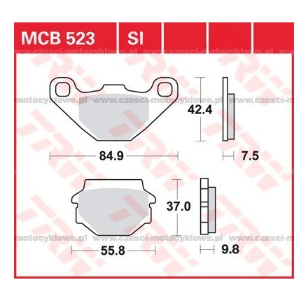 Klocki hamulcowe TRW MCB 523 SI