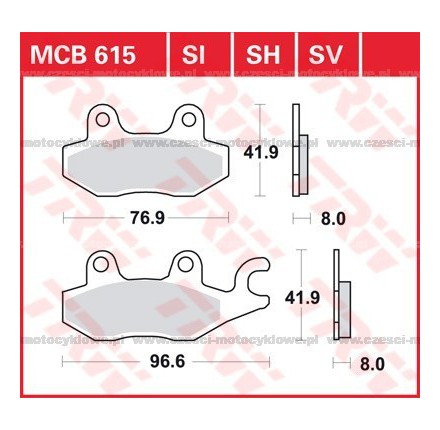 Klocki hamulcowe TRW MCB 615