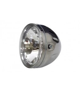 HIGHSIDER 5 3/4 cala główne światło SKYLINE z LED-owym przednim ringiem światła, chromowana metalowa obudowa, H4, 12V 60/55 W,
