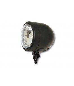 Reflektor czarny, 90 mm, dolne mocowanie, światłą drogowe,  z homologacją EU, żarówki H4 12V 55/60W