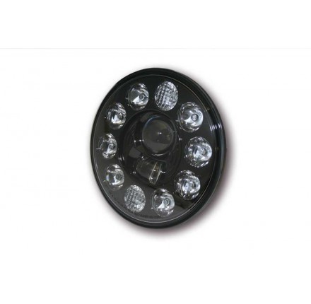 Wkład reflektora LED 7- calowy, okrągły z czarnym wykończeniem, światła drogowe, mijania i pozycyjne, z homologacją EU