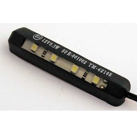 Oświetlenie tablicy rejestracyjnej elastyczna rozm. 61 x 13,5 x 6 mm, 4-LED kolor czarny E-homologacja montaż na taśmę samoprzy