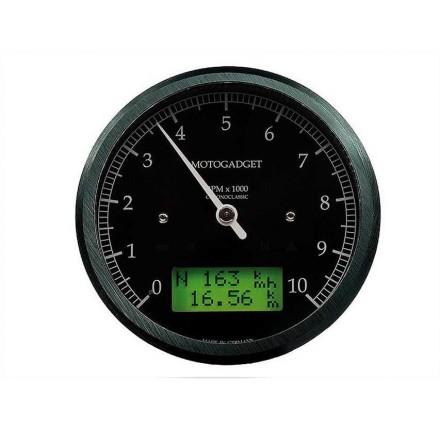 Chronoclassic obrotomierz 0-10.000 RPM, czarna ramka i obudowa, zielony wyświetlacz LCD