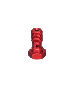 ABM krótka śruba przewodu hamulcowego alu M10 x 1,0, czerwona