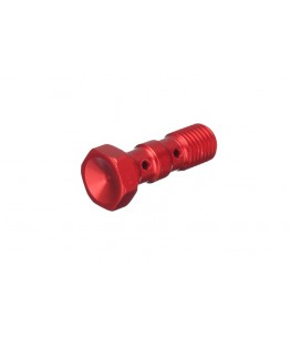 ABM double hollow screw alu M10 x 1,25, czerwona