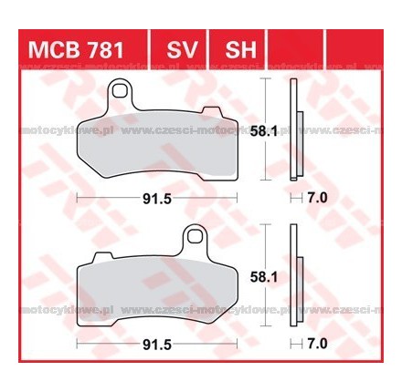 Klocki hamulcowe TRW MCB 781 SV