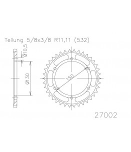 Zębatka aluminiowa 38 zębów