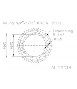 Zębatka aluminiowa, 44 zęby