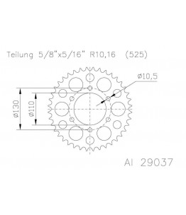 Zębatka aluminiowa, 46 zęby