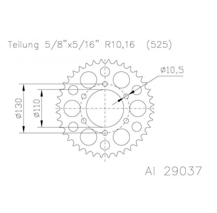 Zębatka aluminiowa, 46 zęby