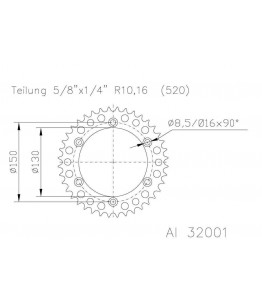 Zębatka aluminiowa, 49 zębów