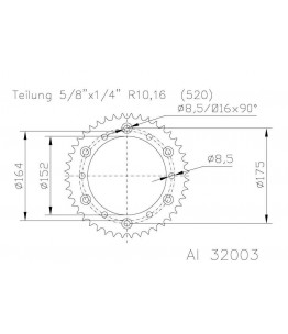 Zębatka aluminiowa, 51 zębów
