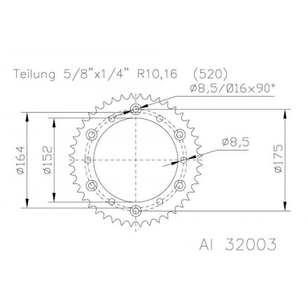 Zębatka aluminiowa, 51 zębów