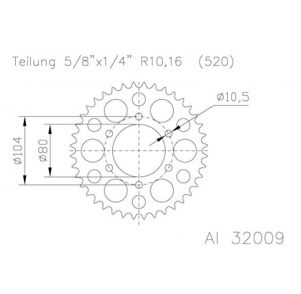 Zębatka aluminiowa, 43 zębów