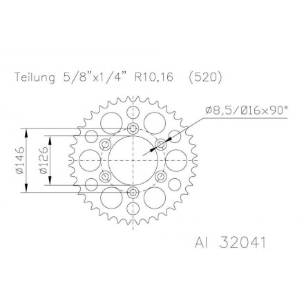 Zębatka aluminiowa, 49 zębów