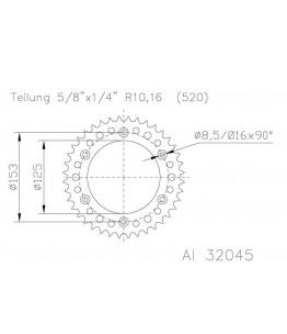 Zębatka aluminiowa, 50 zębów
