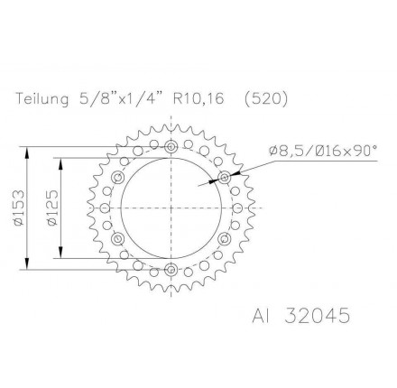 Zębatka aluminiowa, 50 zębów