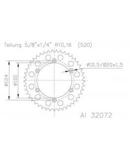 Zębatka aluminiowa, 42 zęby