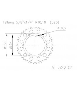 Zębatka aluminiowa, 47 zębów