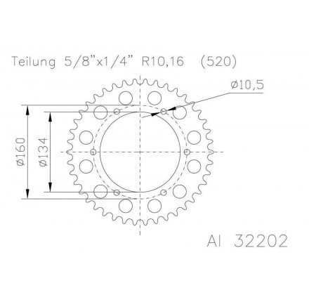Zębatka aluminiowa, 47 zębów
