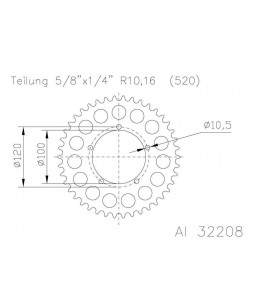 Zębatka aluminiowa, 47 zębów