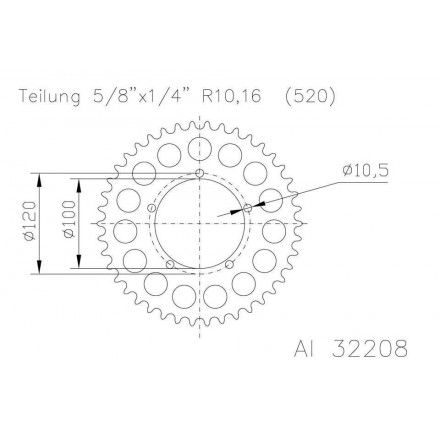 Zębatka aluminiowa, 47 zębów