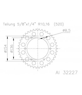 Zębatka aluminiowa, 47 zębów