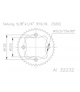 Zębatka aluminiowa, 38 zębów