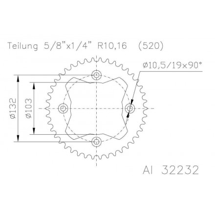 Zębatka aluminiowa, 38 zębów