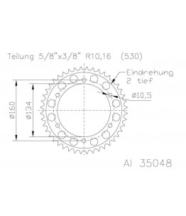 Zębatka aluminiowa, 43 zęby