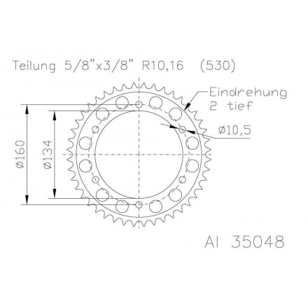Zębatka aluminiowa, 43 zęby