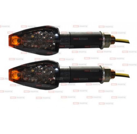 Kierunkowskazy motocyklowe PEAK LED Carbon Black długie