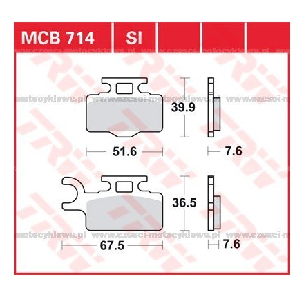 Klocki hamulcowe TRW MCB714SI