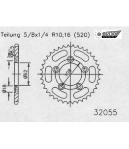 Zestaw napędowy ESJOT do Aprilia 125 RS (99-05)