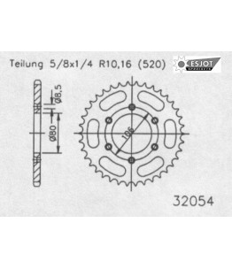 Zestaw napędowy ESJOT do Aprilia 125 RX (15 CV) (95-00)