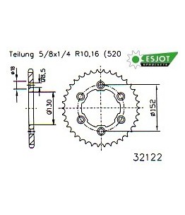 Zestaw napędowy ESJOT do Aprilia 450 RXV (06-09)