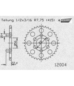 Zestaw napędowy ESJOT do Aprilia 50 Red Rose Classic (93-99)