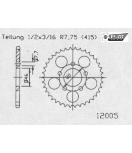 Zestaw napędowy ESJOT do Aprilia 50 AF-1 (87-89)