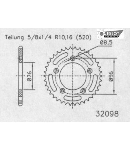 Zestaw napędowy ESJOT do Cagiva 125 N1 (97-98)