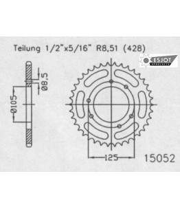 Zestaw napędowy ESJOT do Derbi 125 Senda SM 4T (Honda Motor) (04-09)