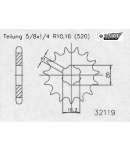 Zestaw napędowy ESJOT do Gas Gas 125 Pampera (-02)