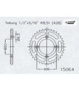 Zestaw napędowy ESJOT do Honda 100 CRF F (04-11)