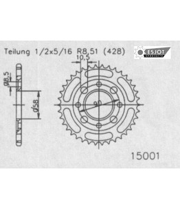 Zestaw napędowy ESJOT do Honda 100 XL SA,SZ (78-80)