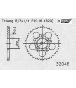 Zestaw napędowy ESJOT do Honda 125 NSR R (80 Kmh version) Germany (97-02)