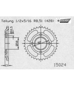Zestaw napędowy ESJOT do Honda 125 NX Transcity (89-98)