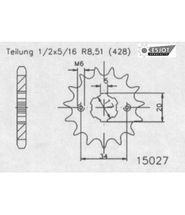 Zestaw napędowy ESJOT do Honda 125 CB F (08-09)