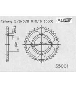 Zestaw napędowy ESJOT do Honda 250 CB G5 (75-77)