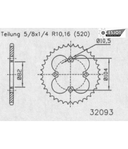 Zestaw napędowy ESJOT do Honda 350 ATC X (1985)